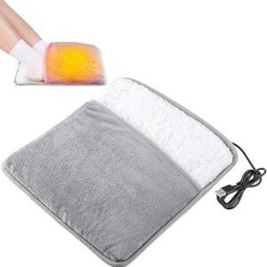 Foot warmer Electric Heating Pad USB Heated Foot Warmer Soft Flannel Heat Pad Feet Warmer Foot Heater Foot Pad for Men and Women Perfect for Desk, Bed, Office, traveling...01