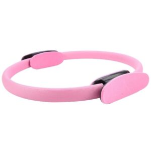 Yoga Circle, Pilates Ring, Dual Grip Portable Workout Lightweight Losewright Home Exercise Equipment for Build Muscle Body Shaping Resistance Sports Tool(Pink)