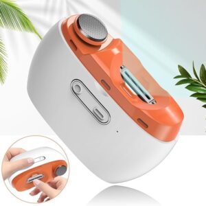 Electric Automatic Nail Clipper,2 in-1 Electric Nail Clipper and Nail Polisher, USB Rechargeable Suitable for Babies,Women Manicure,Kids, Adults, Electric Baby Nail Clippers with LED, Safety Fingernail Trimmer - Orange