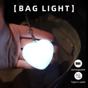 Heart-Shaped LED Keychain with Touch Control,Rechargeable Handbag Purse Light Key Chain
