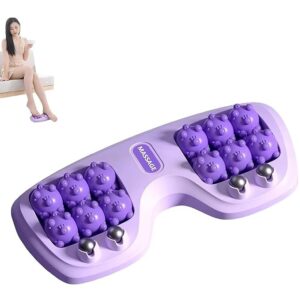 Foot Massage Roller with Acupressure Nodes | Deep Tissue Pain Relief for Heel, Arch & Sole | Stress Relief Foot Massager for Plantar Fasciitis, Home & Office Use (Purple)