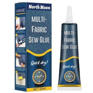 Quick Dry Multi Fabric Sew Glue, Cloth Repair Sew Glue Fabric Sewing Adhesive, Ultra Stick Fabric Glue for Jeans Printing Pants, Cotton Flannel, Denim Leather, Fast Dry